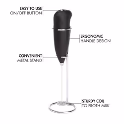 with Stand Handheld Whisk Drink Foamer Mini Blender Mixer for Coffee Frappe Matcha Espresso