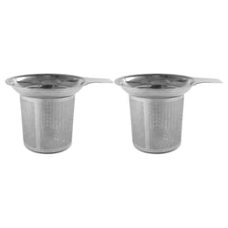 2X Stainless Steel Tea Strainer, Teapot, Tea Sieve, Coffee Cup, Leaking Sieve, High Density Filter with Handle