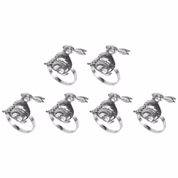 Napkin Rings Rabbit Napkin Ring Holders Metal Table Decor 6 for Easter Party Dinner