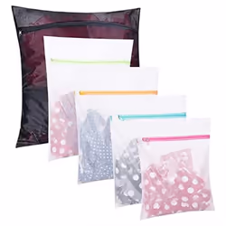 Set of 5 Mesh Laundry Bags-1 Extra , 2 Big & Medium for Blouse, Hosiery, Stocking, , Travel