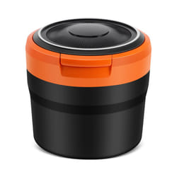 Portable Ashtray with LED Light Auto Cup Holder Ash Tray for Car Smokeless Ashtrays Car Accessories,Black+Orange