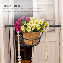 Metal Flower Holder Shelf Stand Hanging Pots Basket Plant Garden Wall Storage