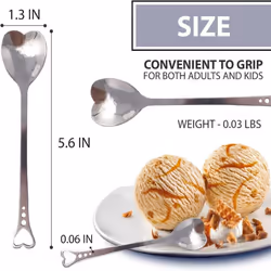 10Pcs Stainless Steel Heart Shape Coffee Spoon Kitchen Accessories Dessert Sugar Stirring Spoons Teaspoon Dinnerware