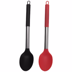 Silicone Cooking Spoon 2 Non Stick Solid Basting Spoon Heat-Resistant Kitchen Utensils for Spoon