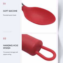 Silicone Cooking Spoon 2 Non Stick Solid Basting Spoon Heat-Resistant Kitchen Utensils for Spoon