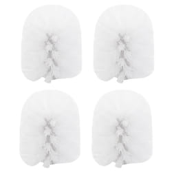 Replacement Spare Bathroom Accessory Plain Plastic Toilet Cleaning Brushes Head Holders White