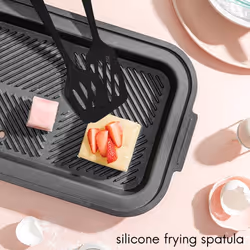 2 Pcs Silicone Slotted Fish Turner Spatula, Spatulas for Non Stick Cookware Baking,Cooking,Heat Resistant,Black