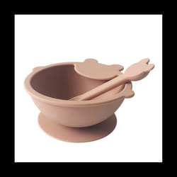Food Baby Feeding Set with Spoon, Silicone Suction Bowls - First Stage Feed Silicone Plate D