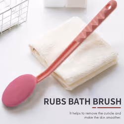 2 Pink & Blue Back & Massager Bath Brush Easy Lotion Applicator,Extra Long Handle,Great For Body Care