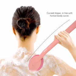 2 Pink & Blue Back & Massager Bath Brush Easy Lotion Applicator,Extra Long Handle,Great For Body Care