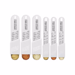 6 Pcs Adjustable Measuring Spoon Plastic Tablespoon and Teaspoon Set Baking Cooking Spoon Set Chef Spoon for Kitchen