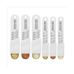 6 Pcs Adjustable Measuring Spoon Plastic Tablespoon and Teaspoon Set Baking Cooking Spoon Set Chef Spoon for Kitchen