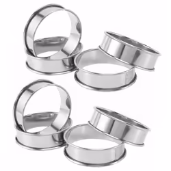 Double Rolled Tart Rings, English Muffin Rings Professional Crumpet Rings 8