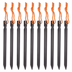 10Pcs Aluminum Alloy Tent Stakes Pegs Outfitters Tent Stakes Heavy Duty Spikes Ground Camping Tent Pegs