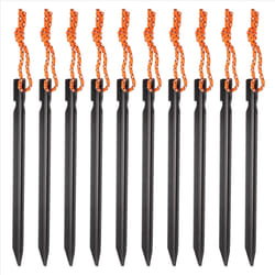 10Pcs Aluminum Alloy Tent Stakes Pegs Outfitters Tent Stakes Heavy Duty Spikes Ground Camping Tent Pegs