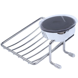Super Powerful Vacuum Suction Stainless Steel Soap Dish Sponge Holder With Locking Suction Bathroom & Kitchen Accessory