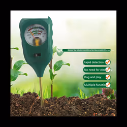 3 in 1 Soil PH Meter Soil Moisture Sensor Moist Meter Humidity Detector with Metal Probe Testing Instrument for Plants