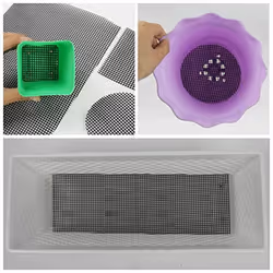Flower Pot Hole Grid Mat Bottom Grid Mat 4 Inch x 12 Inch 10 Pieces of Gasket-Bonsai Drainage Net