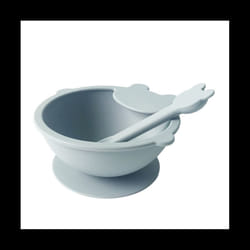 Food Baby Feeding Set with Spoon, Silicone Suction Bowls - First Stage Feed Silicone Plate E