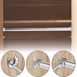4 Pcs Stainless Steel Hanging Rod Bracket U Shaped Curtain Rod Bracket, Heavy Duty Round Tube Sockets with Screws