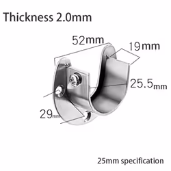 4 Pcs Stainless Steel Hanging Rod Bracket U Shaped Curtain Rod Bracket, Heavy Duty Round Tube Sockets with Screws