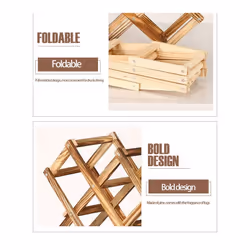 Collapsible Wooden Wine Racks Wine Bottle Holder Wood Shelf Organizer Storage for Retro Display Cabinet A