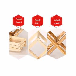 Collapsible Wooden Wine Racks Wine Bottle Holder Wood Shelf Organizer Storage for Retro Display Cabinet A