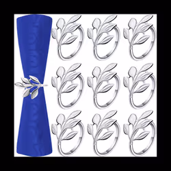 10Pcs Leaf Napkin Ring Set Valentine'S Day Napkin Ring Holders Bridal Vintage Napkin Adornment Dining Table Ring