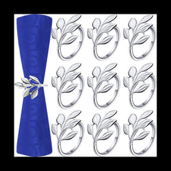 10Pcs Leaf Napkin Ring Set Valentine'S Day Napkin Ring Holders Bridal Vintage Napkin Adornment Dining Table Ring