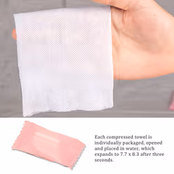 100 Pcs Compressed Towels Portable Disposable Compressed Cotton Coin Tissue Towel for Travel, Camping, Hiking