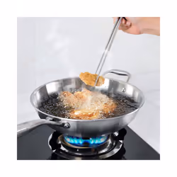 3 Pairs Cooking Chopsticks Extra Long Stainless Steel Chopsticks with Anti- Threaded for Hot Pot, Cooking, Frying