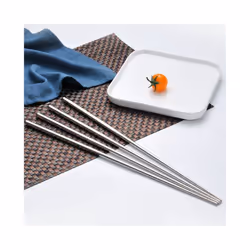 3 Pairs Cooking Chopsticks Extra Long Stainless Steel Chopsticks with Anti- Threaded for Hot Pot, Cooking, Frying