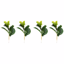 4X Small Artificial Fiddle Leaf Tree 11Inch Faux Ficus Lyrata Tree for Home Wedding Indoor and Outdoor Decoration