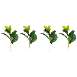 4X Small Artificial Fiddle Leaf Tree 11Inch Faux Ficus Lyrata Tree for Home Wedding Indoor and Outdoor Decoration