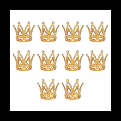 10 Pcs Gold Cake Topper Baby Small Rhinestone Crown for Flower Arrangements Shower Birthday Wedding Decor