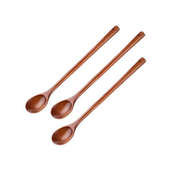 3 Pcs Wooden Mixing Spoons Kitchen Soup Serving Spoons Long Handle Cooking Spoons for Kitchen Stirring Serving Cooking