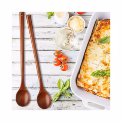 3 Pcs Wooden Mixing Spoons Kitchen Soup Serving Spoons Long Handle Cooking Spoons for Kitchen Stirring Serving Cooking