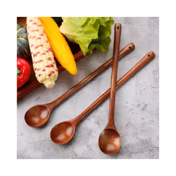3 Pcs Wooden Mixing Spoons Kitchen Soup Serving Spoons Long Handle Cooking Spoons for Kitchen Stirring Serving Cooking