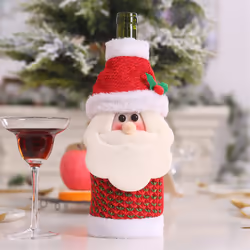 3Pcs Christmas Wine Bottle Bags, Sweater Cute Santa Reindeer-