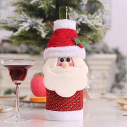 3Pcs Christmas Wine Bottle Bags, Sweater Cute Santa Reindeer-