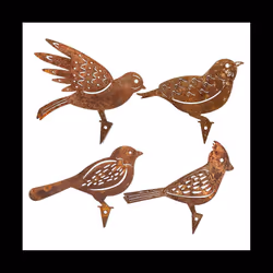 Metal Bird Garden Fence Decor Woodpecker Gardening Country Robin Art Metal Yard Decoration Bird Steel