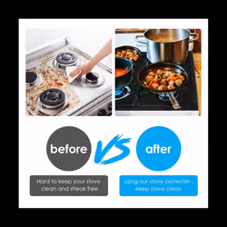 3PCS Stove Protector for Range 0.01 Inch 0.25mm Thick Burner Covers Heat Resistant Cuttable for Kitchen Black