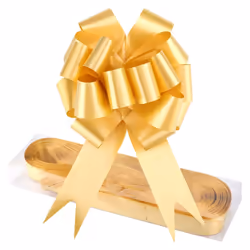 1 Box 30 Pack Golden Large Ribbon Pull Bows for Party Wall,Gift Wraps,Christmas Trees,Wedding and Doors