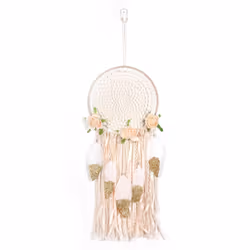 Woven Flower Feathers Dreamcatcher Boho Macrame Hanging Dream Catcher DIY Wind Wall Art Wedding Decoration