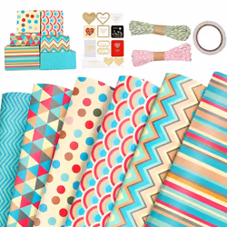 Wrapping Paper Sheets,for Christmas Birthday Party Wrapping Paper Set 6 Pcs ,