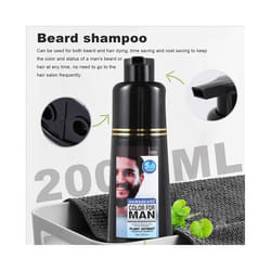 CNNOTEPAD Permanent Beard Dye Shampoo for Men Dying Removal Hair 200ML