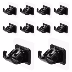 10PCS Self Adhesive Curtain Rod Holders No Drill Curtain Rods Brackets No Drilling Nail Free Adjustable Hooks -1