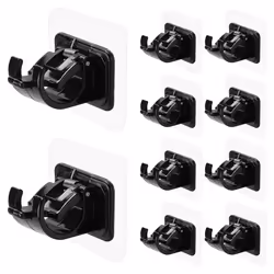 10PCS Self Adhesive Curtain Rod Holders No Drill Curtain Rods Brackets No Drilling Nail Free Adjustable Hooks -1
