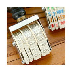2Pcs Vintage Date Postmark Decoration Stamp Roller Knob Wooden Stamps Scrapbooking Stationery DIY Craft Digital Seal