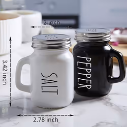 Farmhouse Salt and Pepper Shakers Set, 4 Oz Cute Salt Pepper Shaker, Modern Farmhouse Kitchen Decor